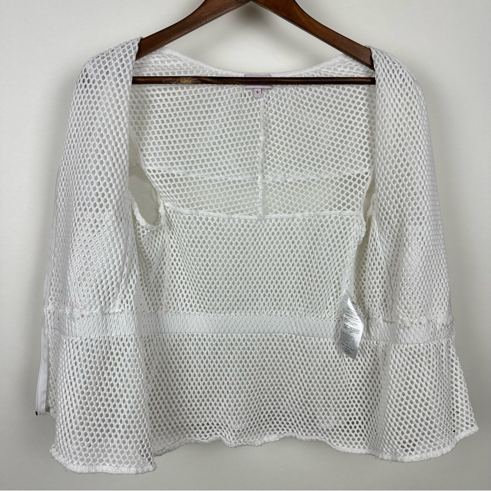 Repetto Sheer Mesh Peplum Zip Jacket White Balletcore Lightweight - Picture 8 of 13